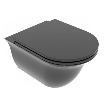 Підвісний унітаз GSG Flut 52,5 см Smart Clean glossy Black (FLWCSO002)