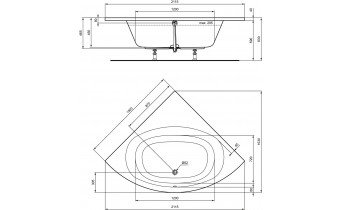 Ванна акрилова Ideal Standard Hotline New 150x150, кутова (K275201)