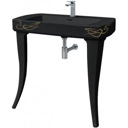 Підвісний умивальник ArtCeram Jazz, gold lettering black (JZL0010306)