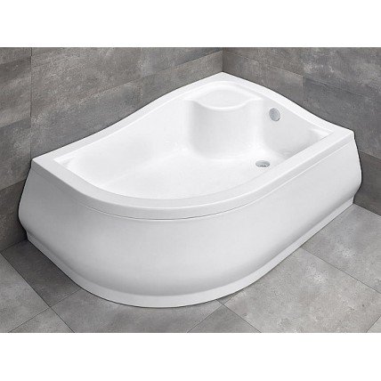 Душовий піддон асиметричний глибокий Radaway Korfu E 120x90x48,5 см, Правий, з місцем для сидіння, білий (4E91240-03R)