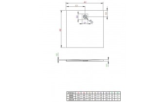 Душовий піддон, камяний Radaway Kyntos C 80x80 см, антрацит (HKC8080-64)