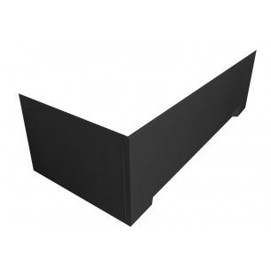 Панель для ванни Besco універсальна UNI 130 Black / Чорна, фронтальна + кріплення до обох панелей, екран для ванни (OAP-130UNIC)