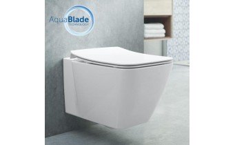 Безобідковий підвісний унітаз + Slim кришка Ideal Standard Strada II AquaBlade 36x54 см, білий глянець (T299701/T360101)