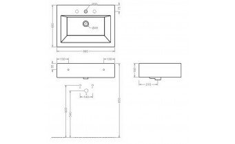 Підвісний умивальник ArtCeram Fuori box 65, white (TFL0250100)