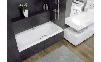 Ванна акрилова Besco Aria Prosafe 150x70 см, пряма низька ванна, висота ванни 34 см (WAA-150-PS)