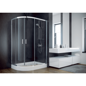 Душова кабіна асиметрична півколом Besco Modern 100x80x190 см, прозоре скло (MA-108-190-C) Душова кабіна асиметрична півколом Besco Modern 100x80x190 см, прозоре скло (MA-108-190-C)