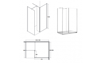 Душова кабіна Besco Indre 140x90x195, прозоре скло (IW-140-90-C)