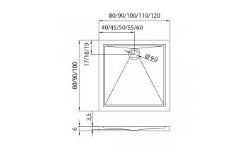Душовий піддон NEW TRENDY CANTARE 110x80x6 см (B-0324)