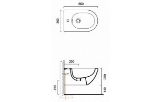 Підвісне біде Catalano Canova Royal 55 Sospeso (1BSCRN00)