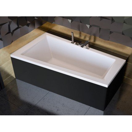 Ванна акрилова Besco Intima 150x85 L, асиметрична + чорна панель (WAIT-150-NL-BL)