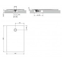 Душовий піддон, камяний Omnires Aquarock M+ 80x120 см, антиковзкий, прямокутний, Білий матовий
