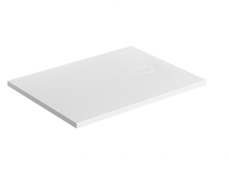 Душовий піддон, камяний Omnires Aquarock M+ 80x120 см, антиковзкий, прямокутний, Білий матовий