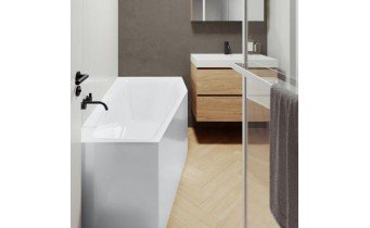 Акрилова ванна Riho Rethink Space Plug & Play 170x90 L, асиметрична з сифоном click / clack + ніжки (BD84005)