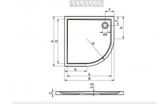 Душовий піддон Riho Zurich 278 800х800, білий (DA86)
