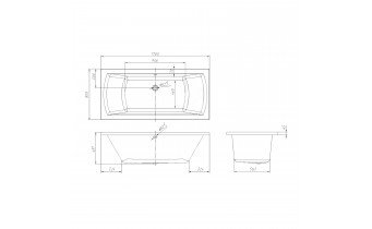 Акрилова ванна Volle Teo 170x80, пряма (TS-1780500)