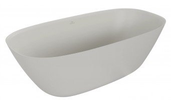 Окремостояча овальна ванна з каменю, штучного Como / Комо 150x82x56 см, бетон матовий
