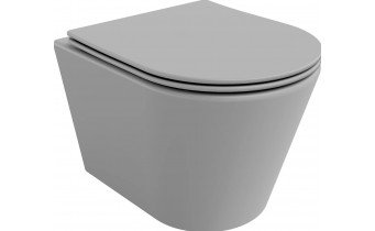 Унітаз безобідковий Mexen Rico Rimless з тонким сидінням soft-close, Duroplast Super Slim, світло-сірий матовий Унітаз безобідковий Mexen Rico Rimless з тонким сидінням soft-close, Duroplast Super Slim, світло-сірий матовий