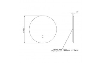 Кругле дзеркало з LED підсвіткою у ванну Elita Round 75, 75x75x2,9 см (167639)