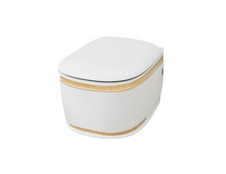 Підвісний унітаз ArtCeram Azuley, gold stripes (AZV0010111)