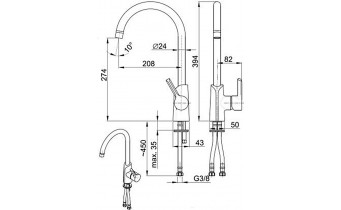 Змішувач для кухні Armatura Angelit (6713-915-40)
