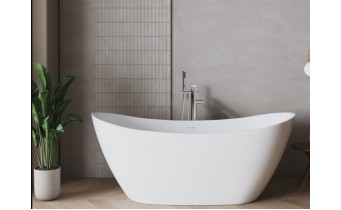 Підлоговий змішувач для окремостоячої ванни Invena Glamour / Гламур 101,5 см, з лійкою, хромований (BW-02-W01-V)