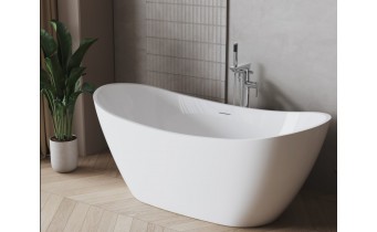Підлоговий змішувач для окремостоячої ванни Invena Glamour / Гламур 101,5 см, з лійкою, хромований (BW-02-W01-V)