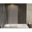 Душова шторка на ванну Besco Easy Slide Gold / колір золота 1000x1500 мм, на 2 секції, розсувні, відкривана 180 градусів, прозоре скло (PESG-2S)