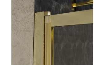 Душова шторка на ванну Besco Easy Slide Gold / колір золота 1000x1500 мм, на 2 секції, розсувні, відкривана 180 градусів, прозоре скло (PESG-2S)