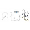 Врізний змішувач для ванни Besco Illusion на чотири отвори, золотий (BW-I4-ZL)