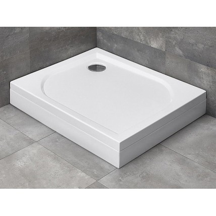 Душовий піддон прямокутний Radaway Delos D 90x75x14,5 см, білий, Лівий, з панеллю що знімається (4D97514-03L)
