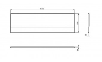 Фронтальна панель для ванни Ideal Standard Hotline New 170x55 см + кріплення для панелі (K230001)