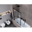 Душова шторка для ванни розсувна Excellent Liner Black 110x140, двосекційна, чорний матовий (KAEX.2930.1100.LP)