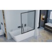 Душова шторка для ванни розсувна Excellent Liner Black 110x140, двосекційна, чорний матовий (KAEX.2930.1100.LP)