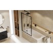Душова шторка для ванни розсувна Excellent Liner Black 110x140, двосекційна, чорний матовий (KAEX.2930.1100.LP)