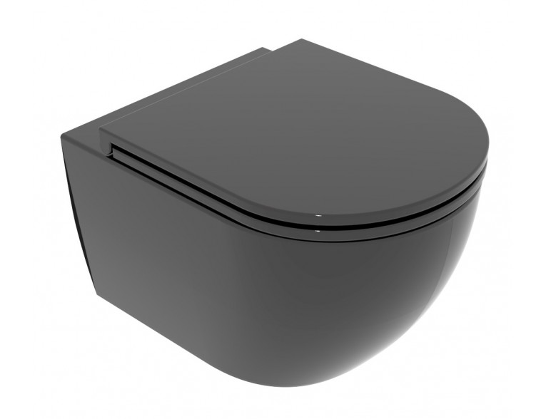 Підвісний унітаз GSG LIKE XXS 48,5 см Smart Clean glossy Black (LKWCSOXXS002)