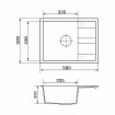 Кухонна мийка Granado Madrid 580x500 мм, black shine (1601) Кухонна мийка Granado Madrid 580x500 мм, black shine (1601)