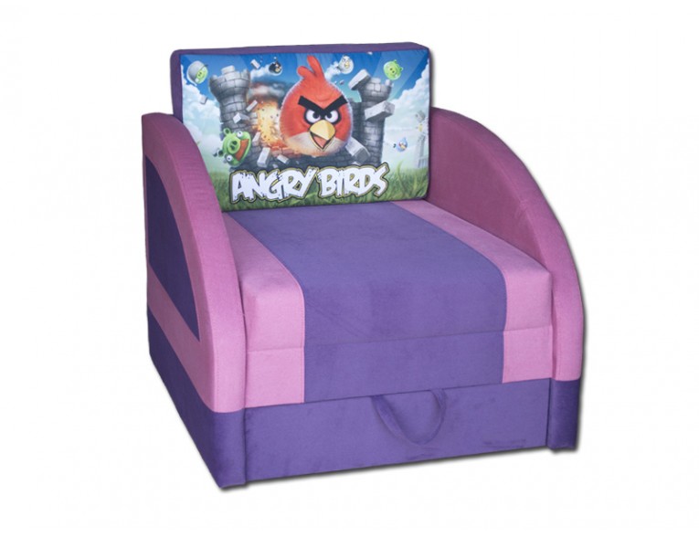Дитячий диван розкладний 92 x 100 см, Magic / Магік Мультик Angry Birds, принт мультика та колір дивану можна обрати (VK011)