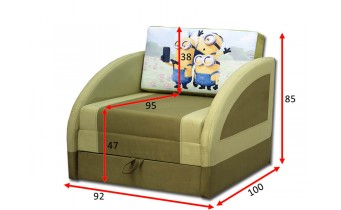 Дитячий диван розкладний 92 x 100 см, Magic / Магік Мультик Angry Birds, принт мультика та колір дивану можна обрати (VK011)