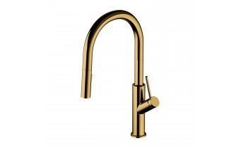 Високий змішувач для кухні Omnires Bend, золотий (BE6455GL)
