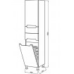 Підлоговий пенал для ванни UWiS Марко / Marco 40 см з кошиком для білизни, правий (UWiS-95)