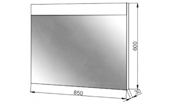 Прямокутне дзеркало з LED підсвіткою у ванну UWiS Valencia Z-85, 85х60x3 см