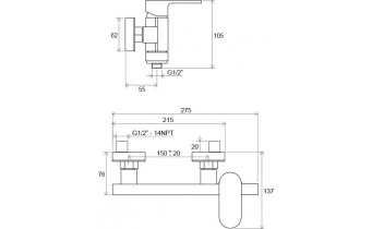 Змішувач для душу Ravak Сhrome CR 032.00/150 (X070043)