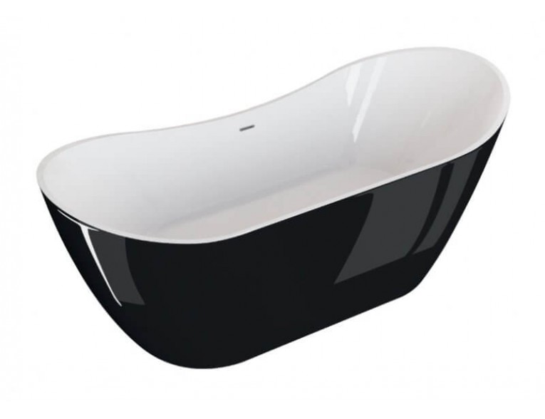 Окремостояча ванна Polimat ABI 180x80, чорна глянцева + ніжки (00040)