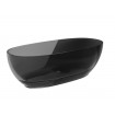 Ванна овальна окремостояча з матеріалу ResiCast Besco Mexa Carbon Grey 170x78x55 см, + сифон Chrome, Сіра карбонова, прозора ванна (WAM-170-CGC)