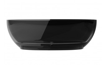 Ванна овальна окремостояча з матеріалу ResiCast Besco Mexa Carbon Grey 170x78x55 см, + сифон Chrome, Сіра карбонова, прозора ванна (WAM-170-CGC)