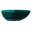 Ванна овальна окремостояча з матеріалу ResiCast Besco Xara Ocean Breeze 160x75x55 см, + сифон Black Matt, Прозора ванна, зелена (WAX-160-OBB)