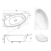 Ванна акрилова Besco Finezja Nova 155x95 L, асиметрична (WAF-155-NL) Ванна акрилова Besco Finezja Nova 155x95 L, асиметрична (WAF-155-NL)