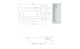 Ванна акрилова Besco Intrica Slim 160x75, пряма (WAIN-160-SL)