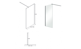 Душова кабіна Besco Aveo Black 120x195, прозоре скло (AVB-120-195C)