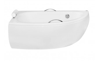 Ванна акрилова Besco Milena Premium 150x70 L, лівостороння, асиметрична + ручки (WAM-150-NLS)